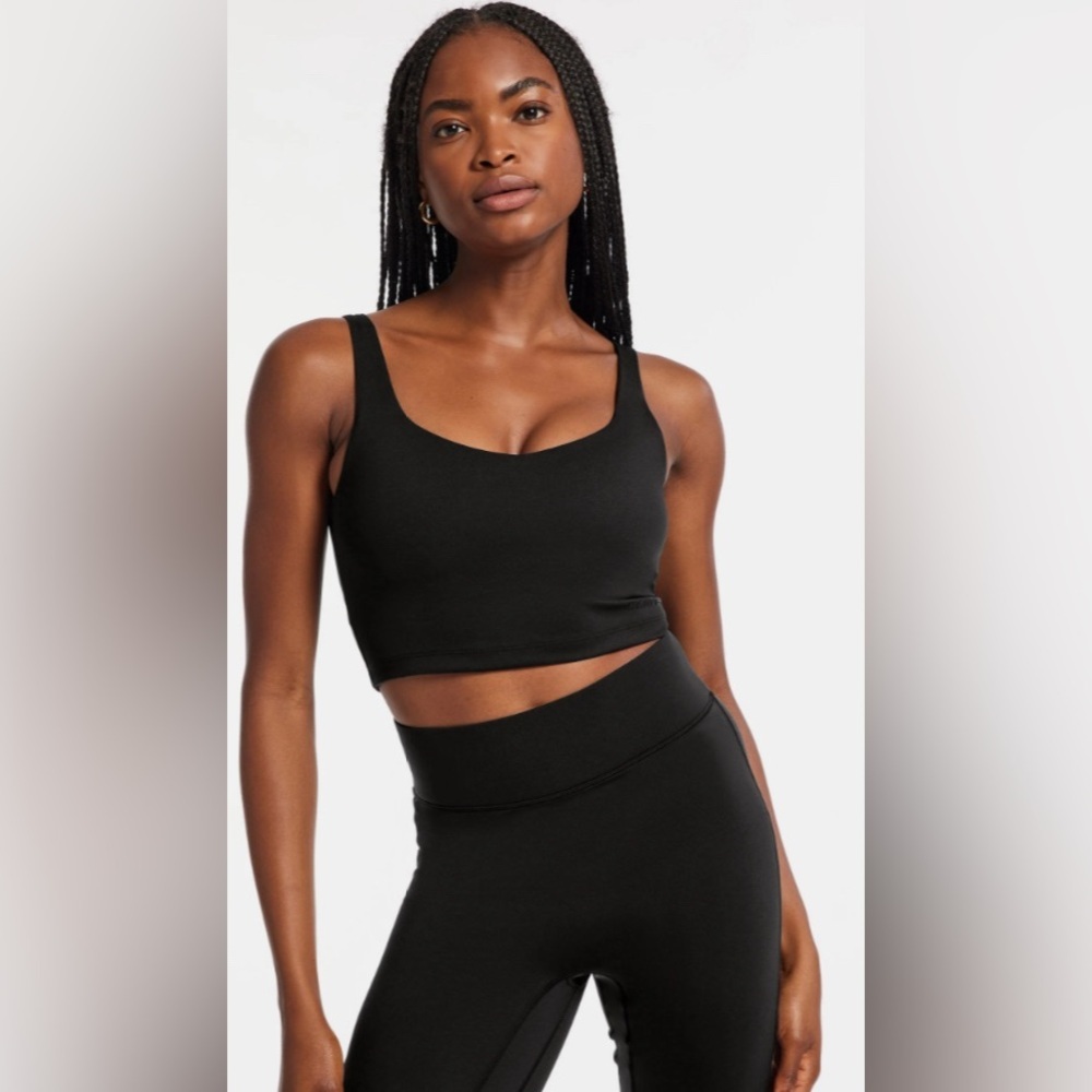 Nwt Bandier V-Neck Tempo Crop Bra In Black Size Small — image 2 of 8